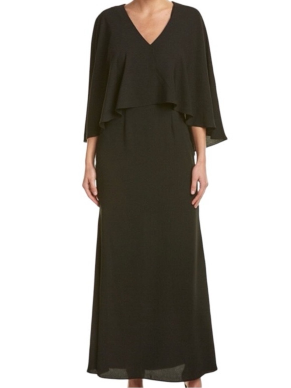 Ali & Jay v-neck Black V-Neck Cape gown